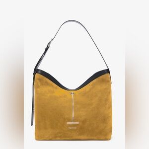 Alexander McQueen Pendant Leather Trimmed Suede Shoulder Bag $2600 SS26